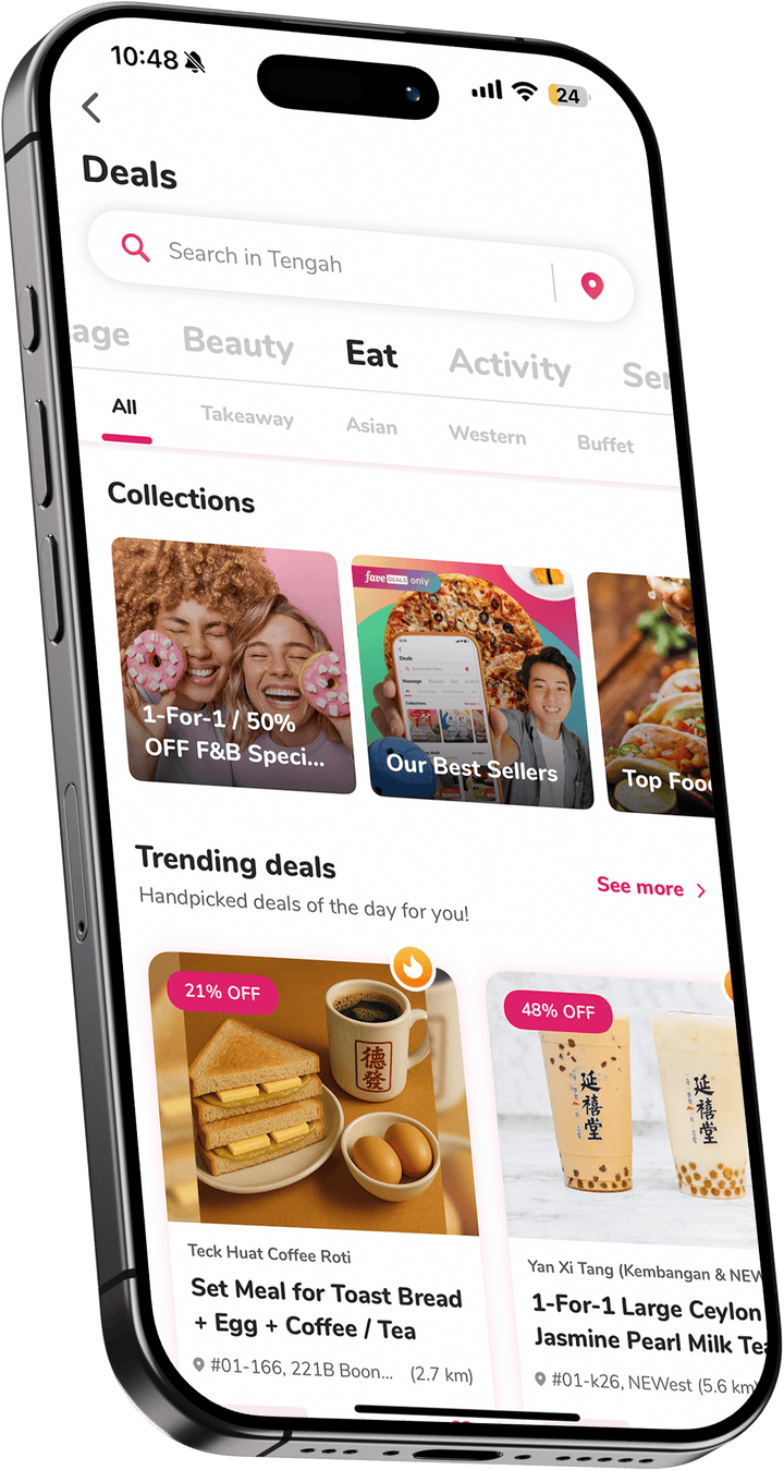 Fave Deals mobile app mockup